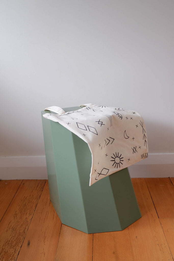 Everyone needs an easy tote bag in their life! Such a handy reusable style to fold up in your hand bag and grab when you need.   Made from 100% Organic Cotton   Size: Approx 40cm x 40cm